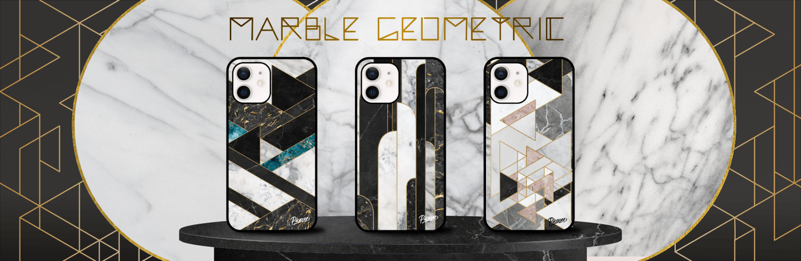 Ovitki in etuiji iz kolekcije Marble Geometric