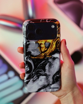 Picasee Fashion Case za Samsung Galaxy S22 5G - Black Gold