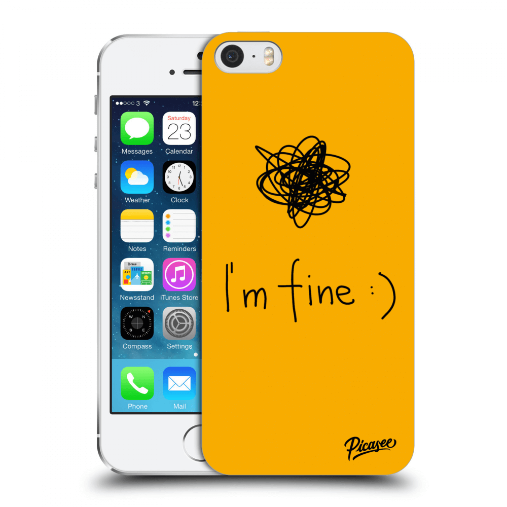 Picasee silikonski prozorni ovitek za Apple iPhone 5/5S/SE - I am fine