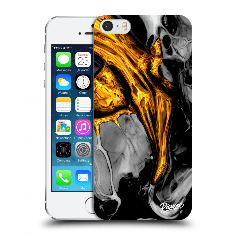 Picasee ULTIMATE CASE za Apple iPhone 5/5S/SE - Black Gold