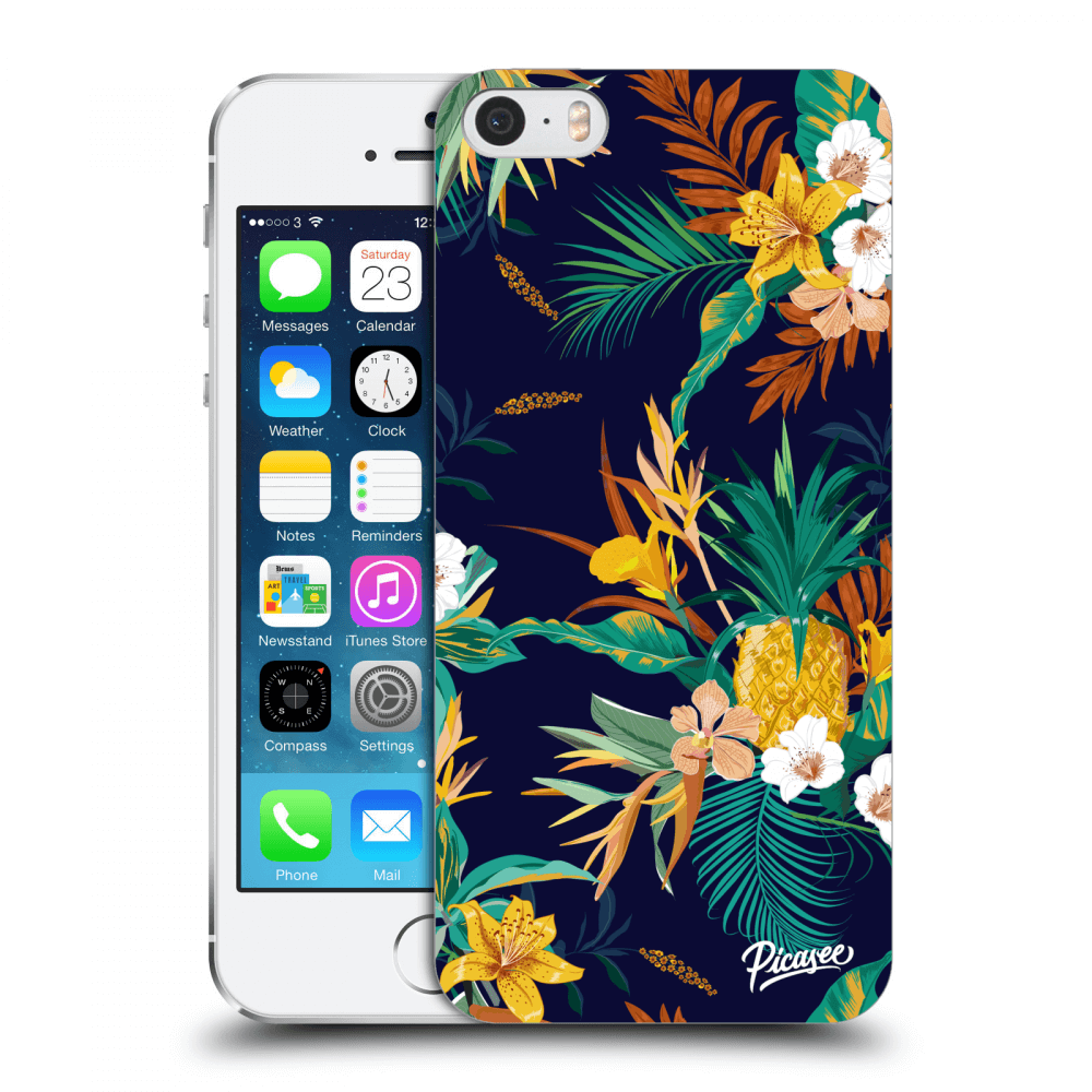 Picasee silikonski prozorni ovitek za Apple iPhone 5/5S/SE - Pineapple Color