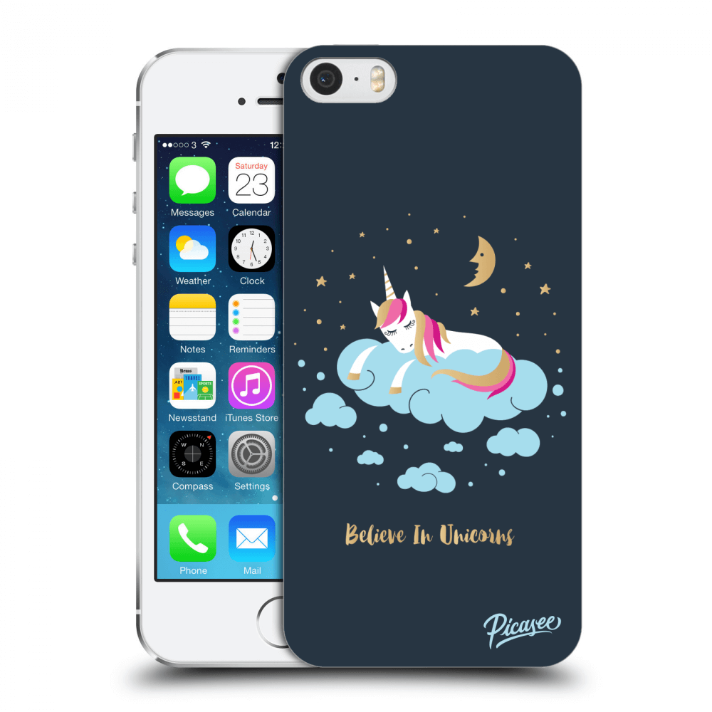 Picasee silikonski prozorni ovitek za Apple iPhone 5/5S/SE - Believe In Unicorns