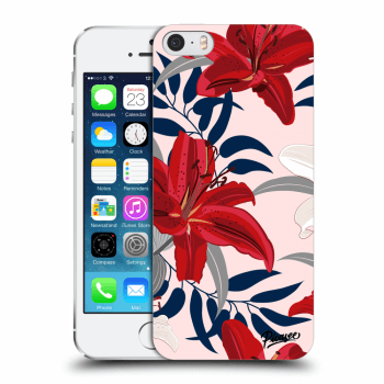 Picasee silikonski prozorni ovitek za Apple iPhone 5/5S/SE - Red Lily