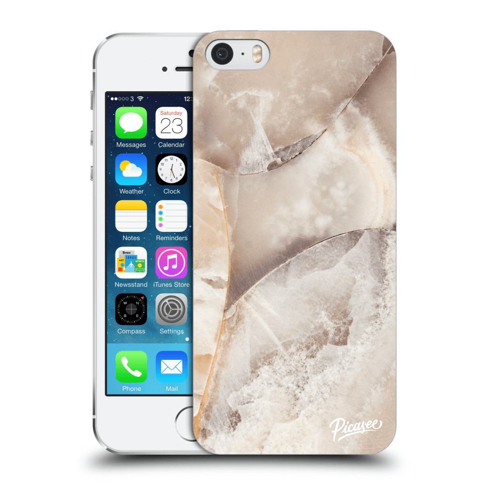 Picasee silikonski prozorni ovitek za Apple iPhone 5/5S/SE - Cream marble