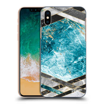 Ovitek za Apple iPhone X/XS - Blue geometry