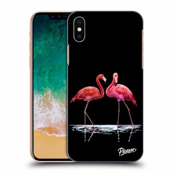 Ovitek za Apple iPhone X/XS - Flamingos couple