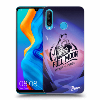 Picasee silikonski črni ovitek za Huawei P30 Lite - Wolf