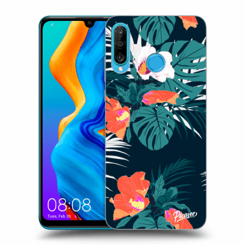 Picasee silikonski črni ovitek za Huawei P30 Lite - Monstera Color