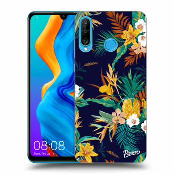 Picasee silikonski črni ovitek za Huawei P30 Lite - Pineapple Color