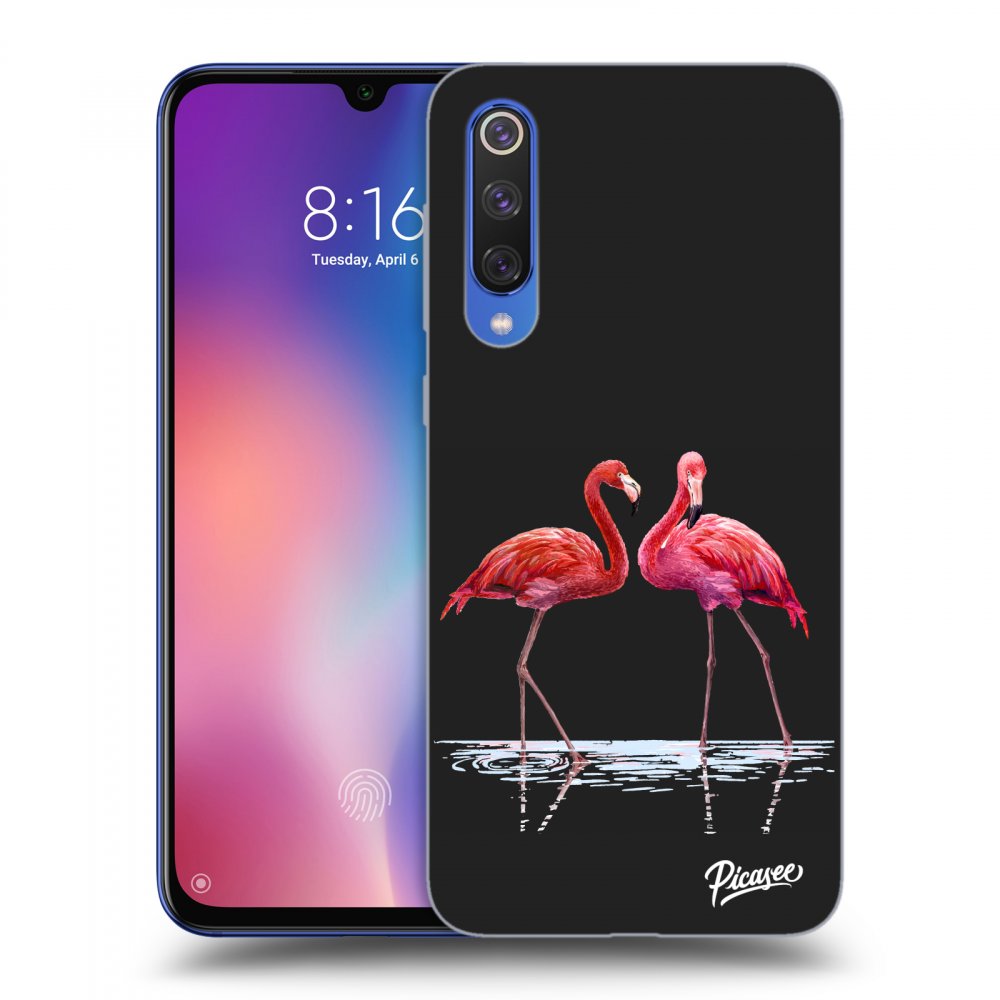 Silikonski črni Ovitek Za Xiaomi Mi 9 SE - Flamingos Couple