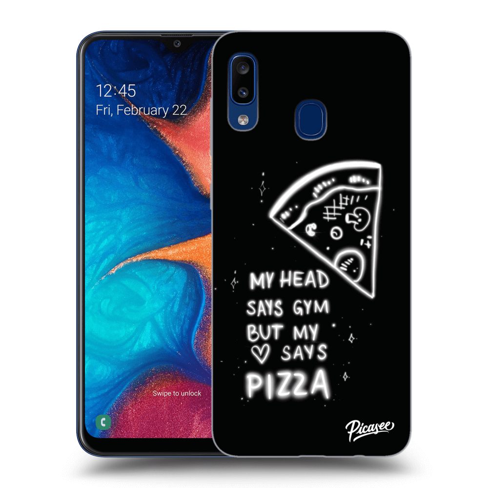 Picasee silikonski prozorni ovitek za Samsung Galaxy A20e A202F - Pizza