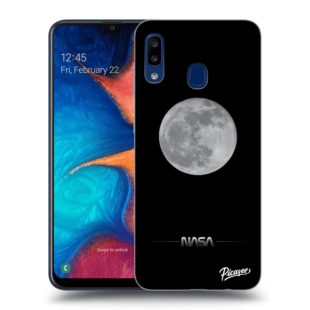 Picasee silikonski črni ovitek za Samsung Galaxy A20e A202F - Moon Minimal
