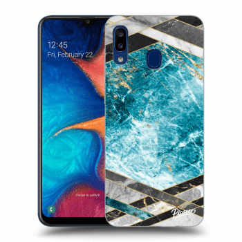 Ovitek za Samsung Galaxy A20e A202F - Blue geometry