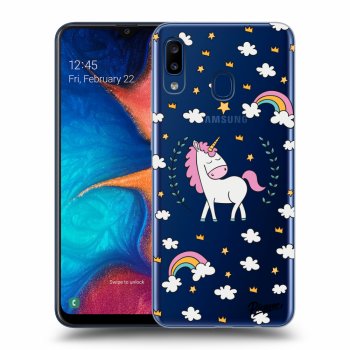 Picasee silikonski prozorni ovitek za Samsung Galaxy A20e A202F - Unicorn star heaven