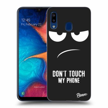 Picasee silikonski črni ovitek za Samsung Galaxy A20e A202F - Don't Touch My Phone