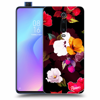 Picasee silikonski črni ovitek za Xiaomi Mi 9T (Pro) - Flowers and Berries