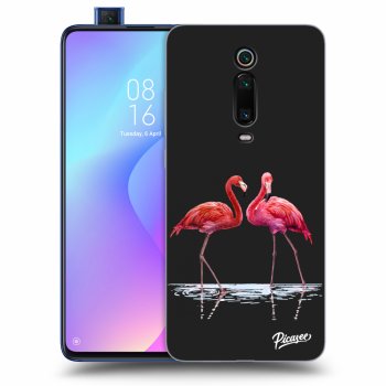 Picasee silikonski črni ovitek za Xiaomi Mi 9T (Pro) - Flamingos couple