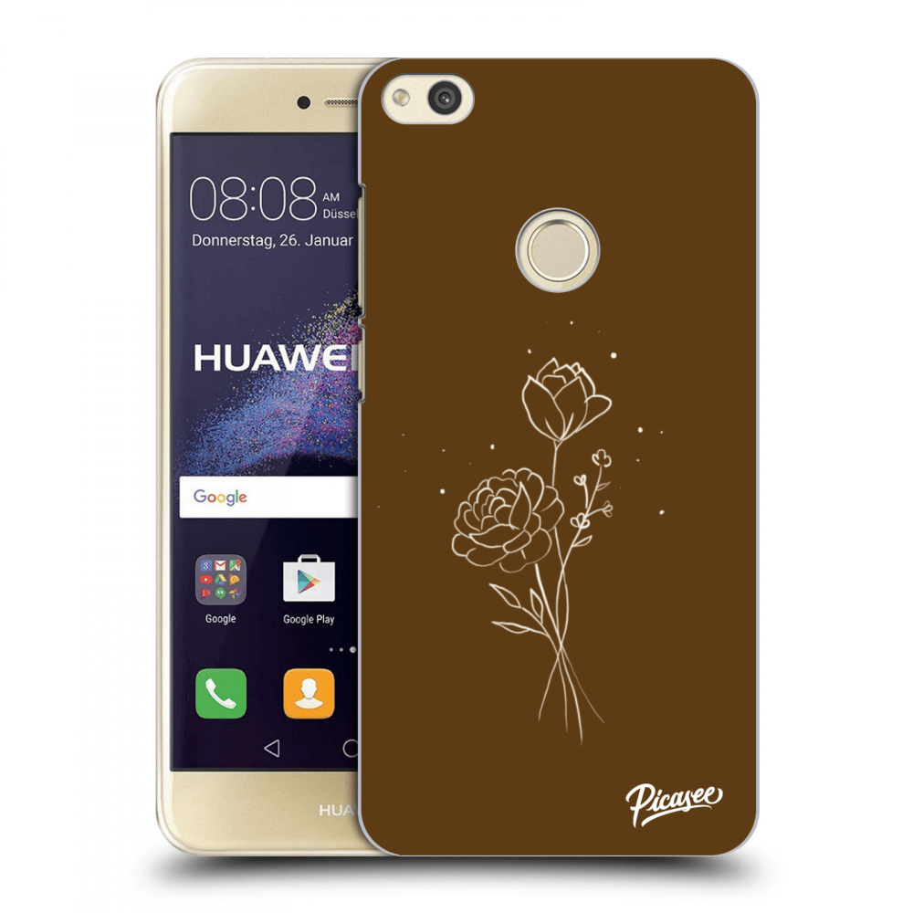 Picasee silikonski prozorni ovitek za Huawei P9 Lite 2017 - Brown flowers