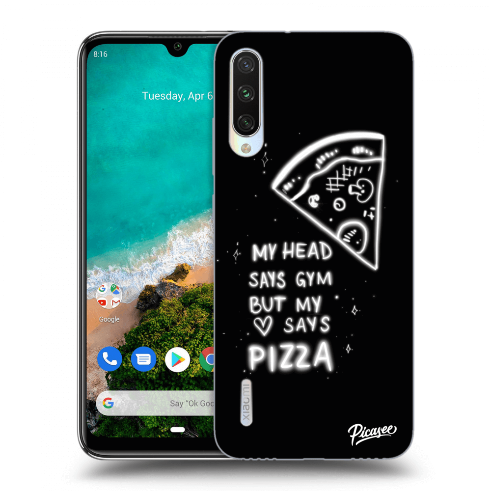 Picasee silikonski prozorni ovitek za Xiaomi Mi A3 - Pizza