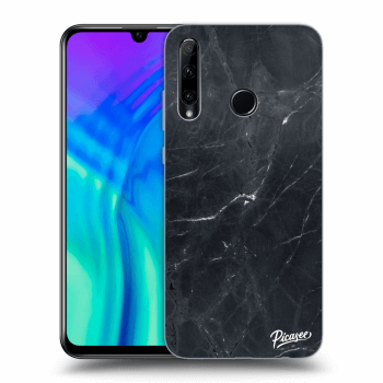 Picasee silikonski črni ovitek za Honor 20 Lite - Black marble