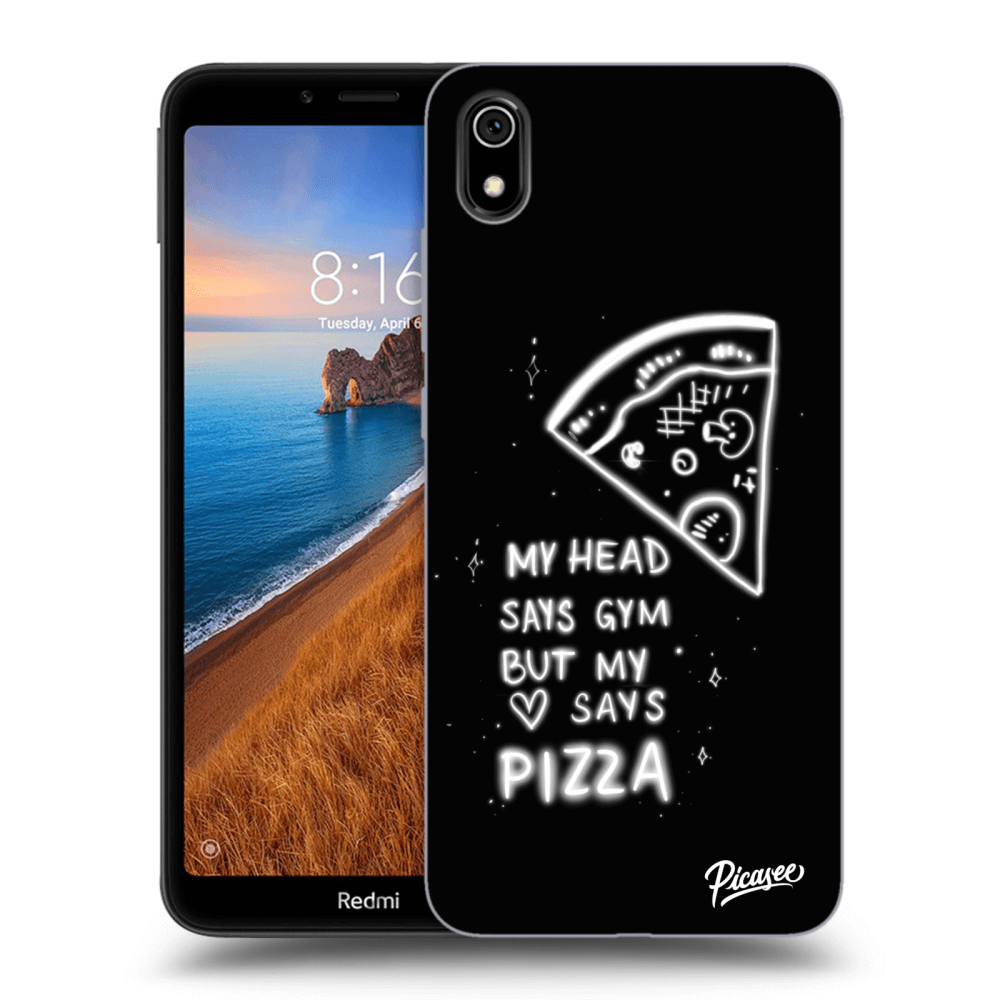Picasee silikonski črni ovitek za Xiaomi Redmi 7A - Pizza