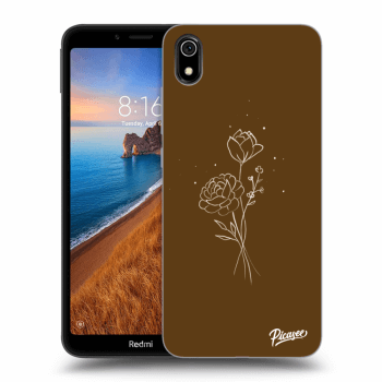 Ovitek za Xiaomi Redmi 7A - Brown flowers