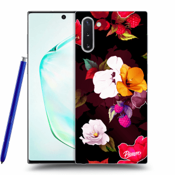 Picasee silikonski črni ovitek za Samsung Galaxy Note 10 N970F - Flowers and Berries