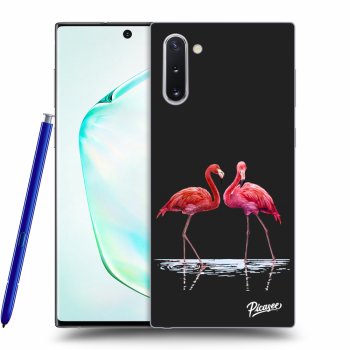 Picasee silikonski črni ovitek za Samsung Galaxy Note 10 N970F - Flamingos couple
