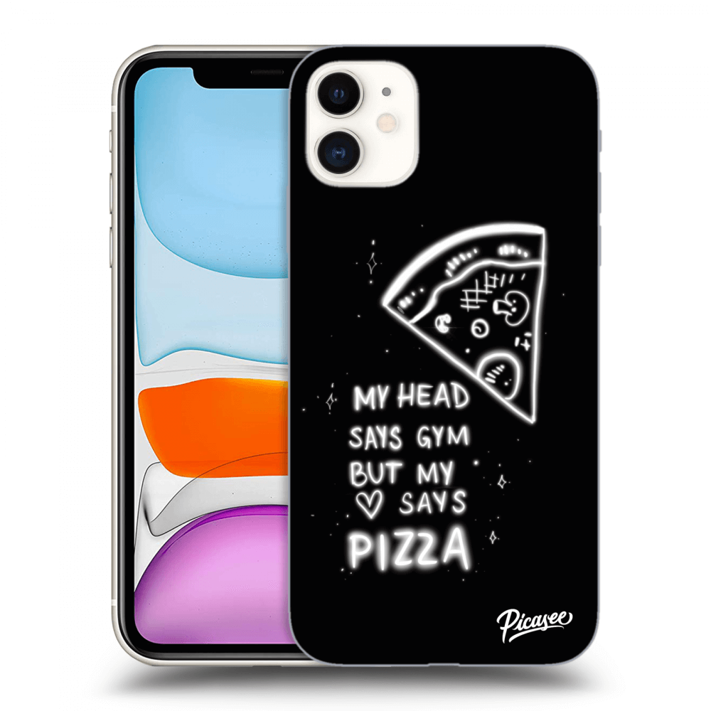 Picasee silikonski črni ovitek za Apple iPhone 11 - Pizza