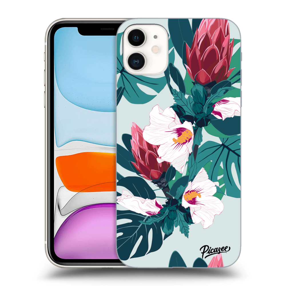 Picasee silikonski prozorni ovitek za Apple iPhone 11 - Rhododendron