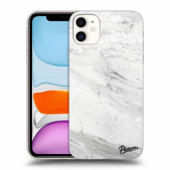 Picasee silikonski prozorni ovitek za Apple iPhone 11 - White marble