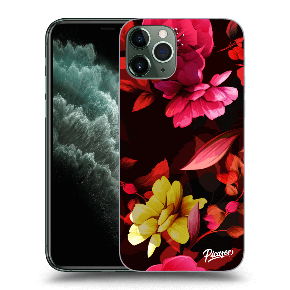 Picasee silikonski prozorni ovitek za Apple iPhone 11 Pro - Dark Peonny