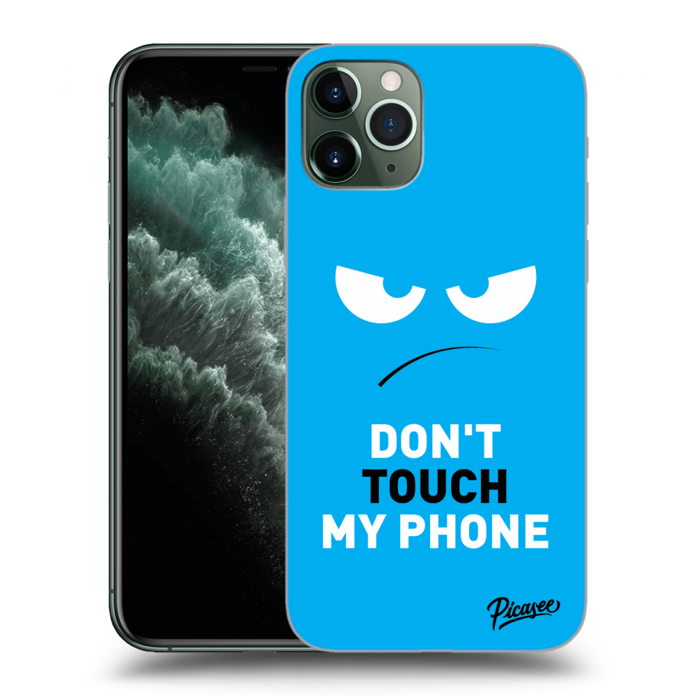 Picasee silikonski prozorni ovitek za Apple iPhone 11 Pro - Angry Eyes - Blue