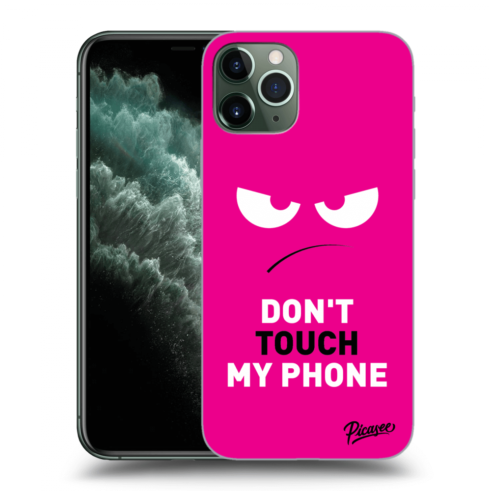 Picasee silikonski črni ovitek za Apple iPhone 11 Pro - Angry Eyes - Pink