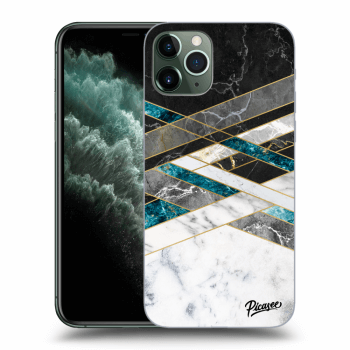 Picasee silikonski prozorni ovitek za Apple iPhone 11 Pro - Black & White geometry
