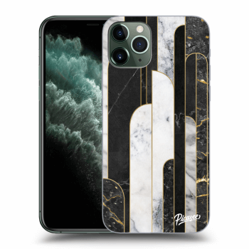 Picasee silikonski prozorni ovitek za Apple iPhone 11 Pro - Black & White tile