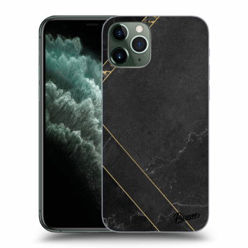 Picasee silikonski prozorni ovitek za Apple iPhone 11 Pro - Black tile