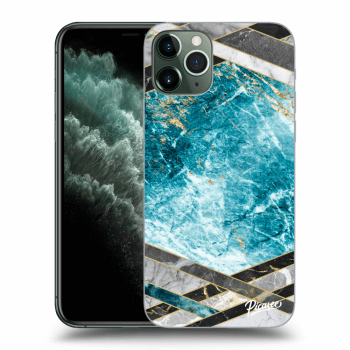 Picasee silikonski prozorni ovitek za Apple iPhone 11 Pro - Blue geometry