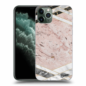Picasee silikonski prozorni ovitek za Apple iPhone 11 Pro - Pink geometry
