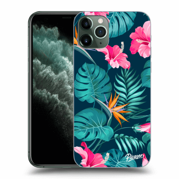 Picasee silikonski prozorni ovitek za Apple iPhone 11 Pro - Pink Monstera