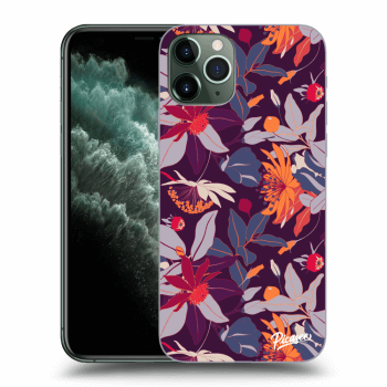 Picasee silikonski prozorni ovitek za Apple iPhone 11 Pro - Purple Leaf
