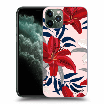 Picasee silikonski prozorni ovitek za Apple iPhone 11 Pro - Red Lily