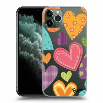 Picasee silikonski prozorni ovitek za Apple iPhone 11 Pro - Colored heart