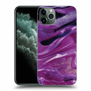Picasee silikonski prozorni ovitek za Apple iPhone 11 Pro - Purple glitter
