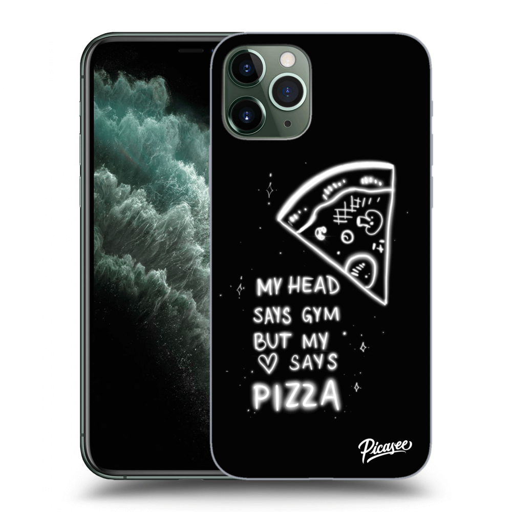 Picasee silikonski črni ovitek za Apple iPhone 11 Pro Max - Pizza