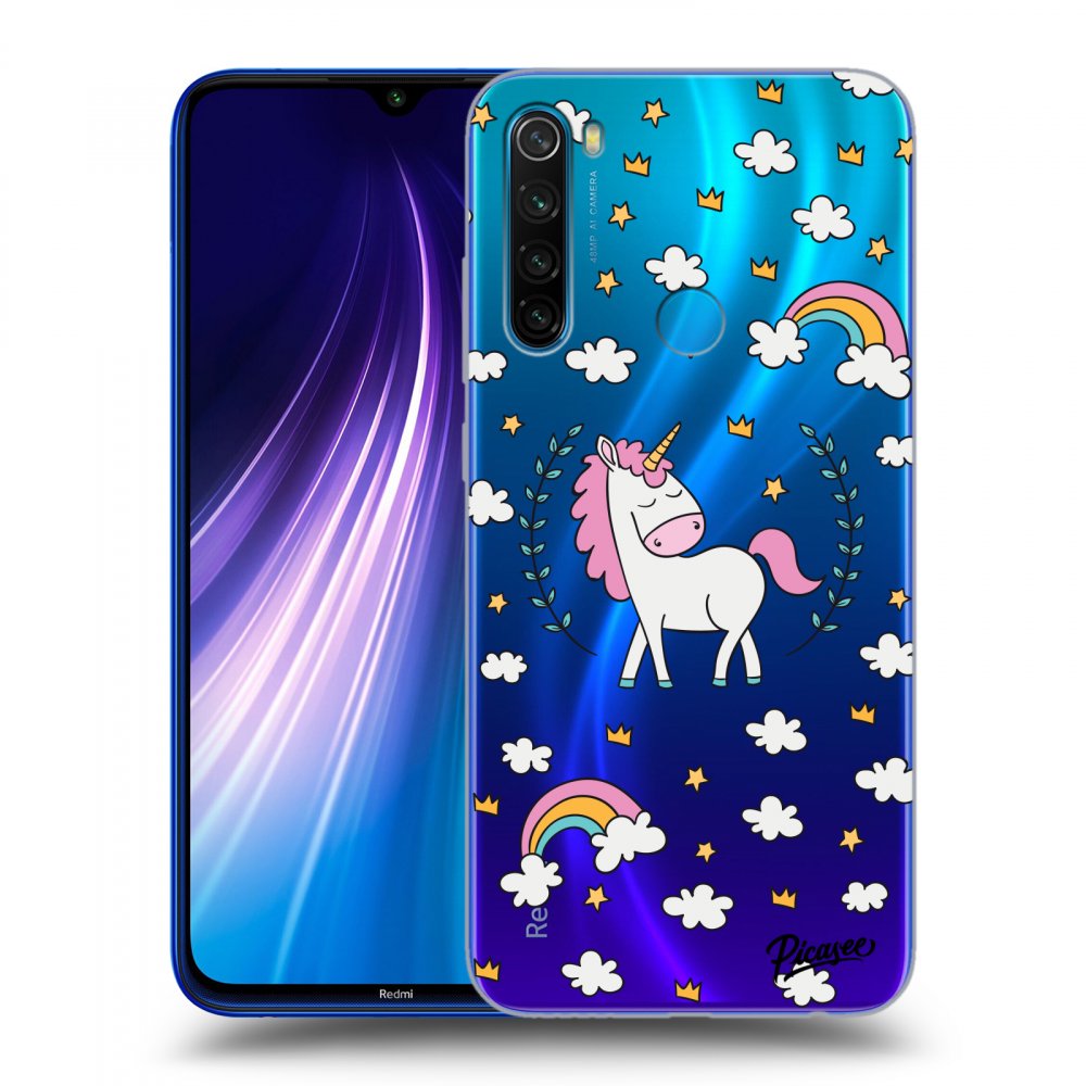 Picasee silikonski prozorni ovitek za Xiaomi Redmi Note 8 - Unicorn star heaven