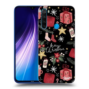 Picasee silikonski črni ovitek za Xiaomi Redmi Note 8 - Christmas