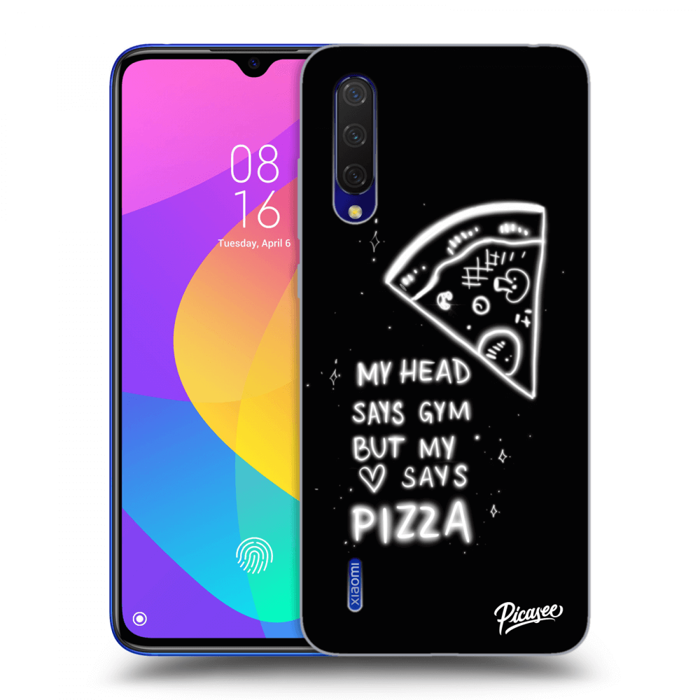 Picasee silikonski črni ovitek za Xiaomi Mi 9 Lite - Pizza