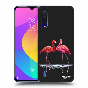 Picasee silikonski črni ovitek za Xiaomi Mi 9 Lite - Flamingos couple