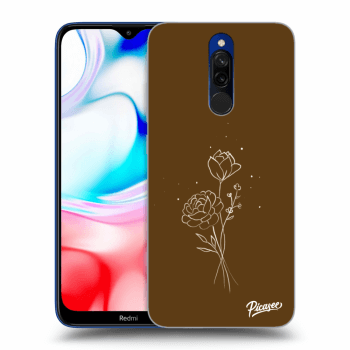 Ovitek za Xiaomi Redmi 8 - Brown flowers